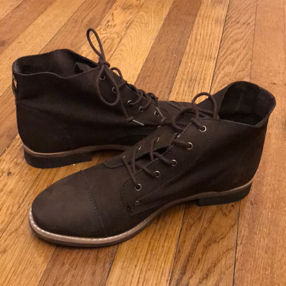 Diba Brown Lace-up Booties